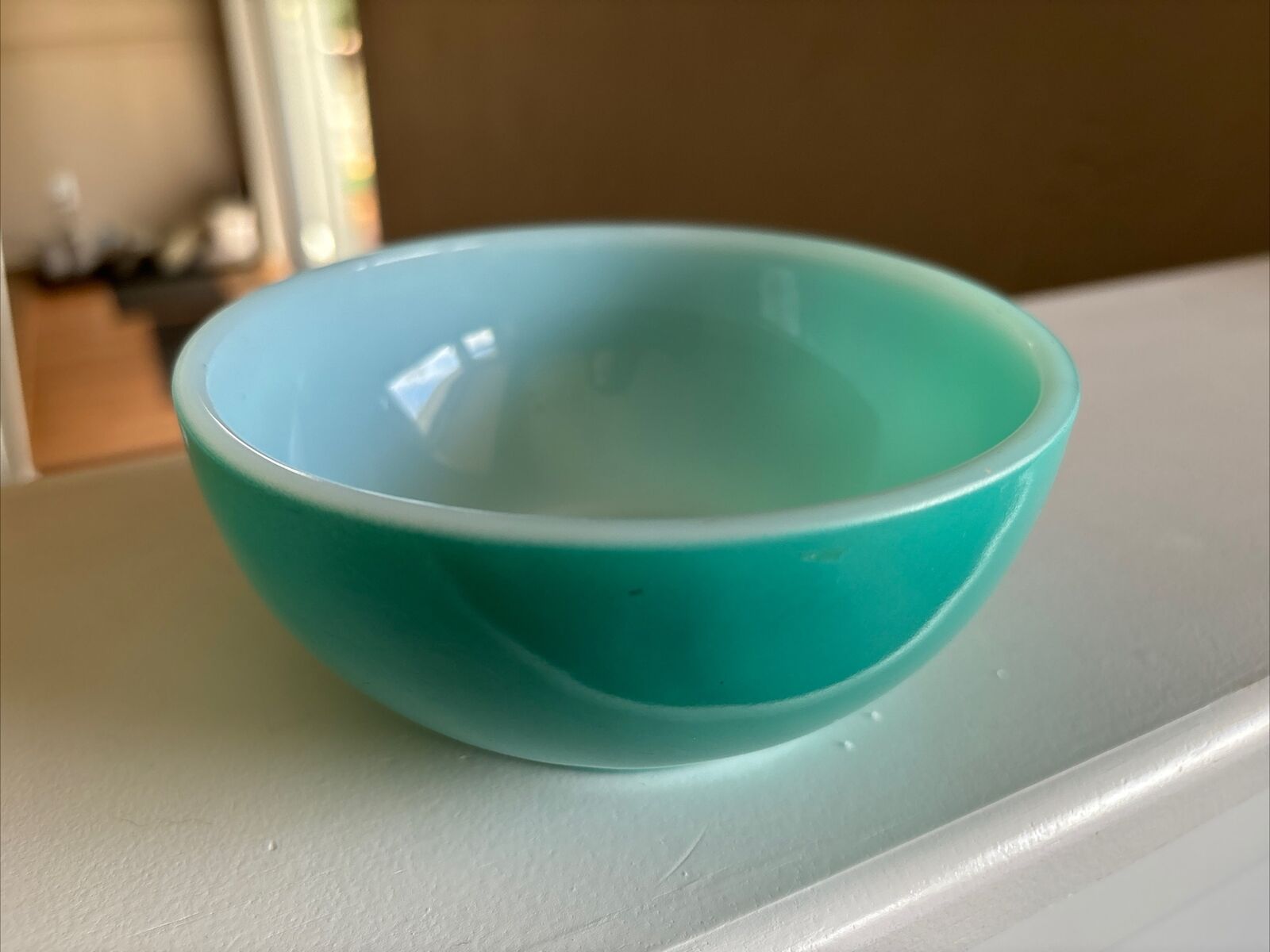 Vintage Fire King 5” Turquoise Bowl