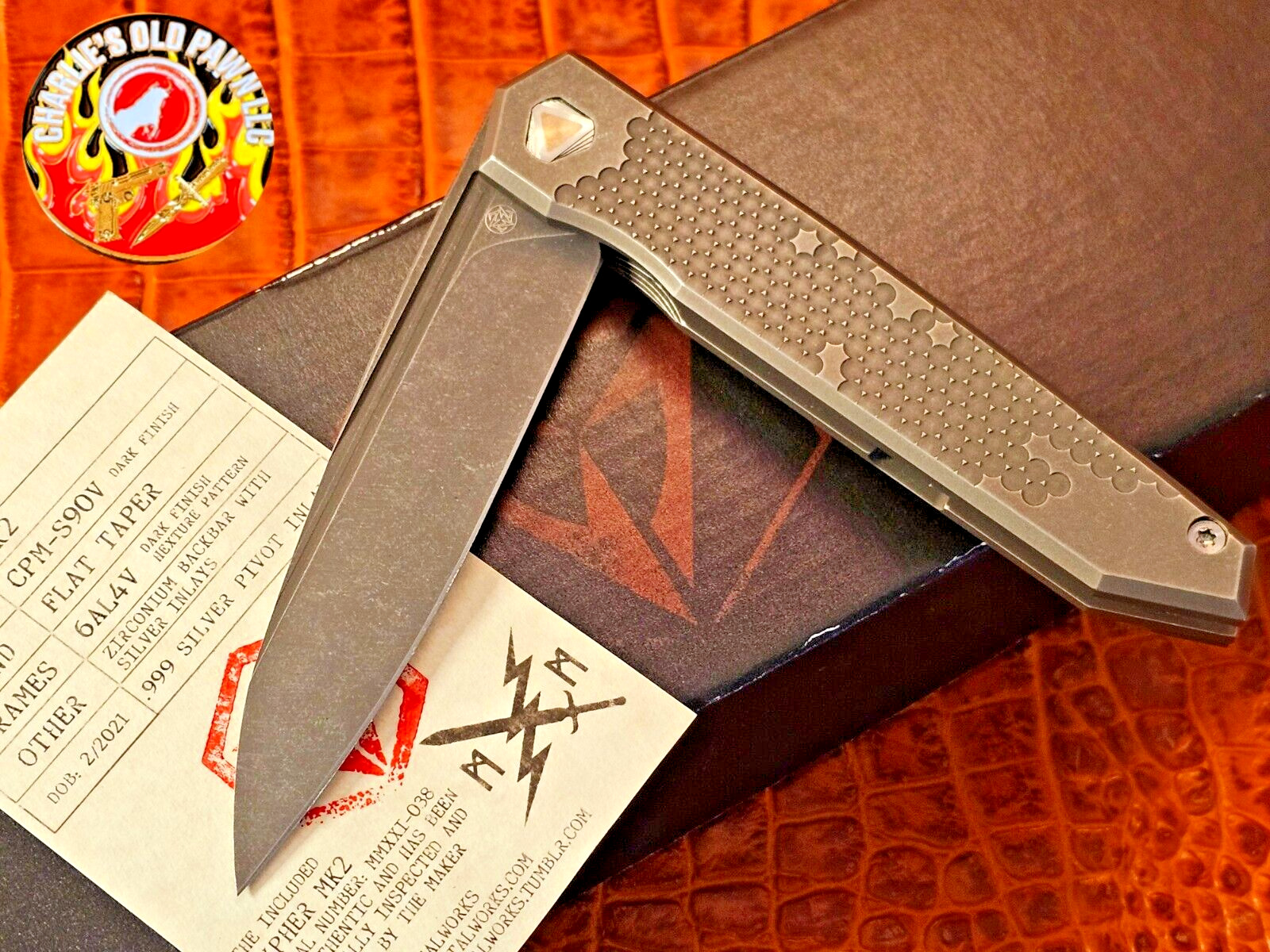 Very Rare Cypher MK2 by D.C. Munroe - Original Box - COA & Knife Tag from Maker
