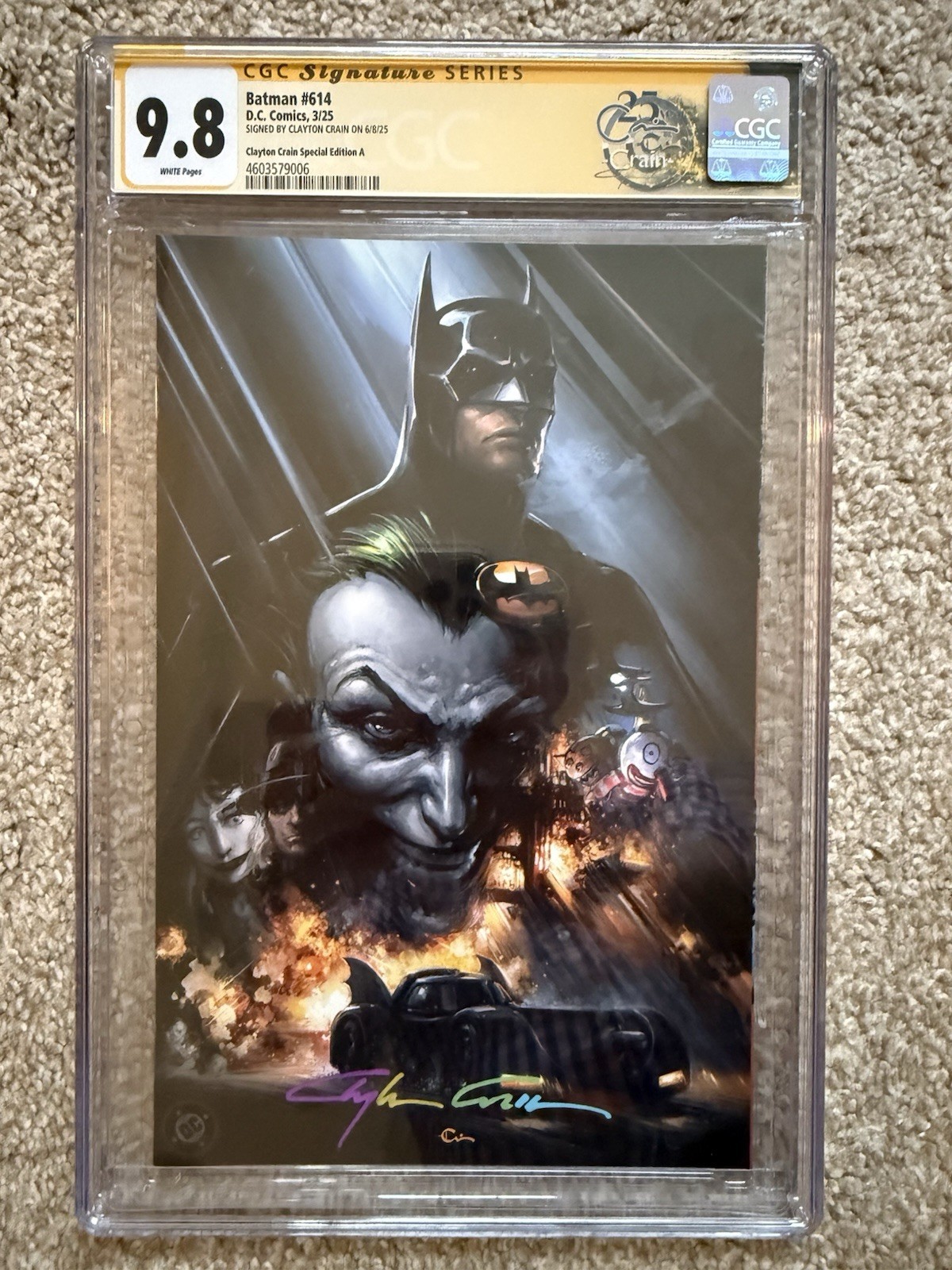 Batman #614 CGC SS 9.8 Clayton Crain Signed Batman 89 Virgin A 2025 Its Got Bob
