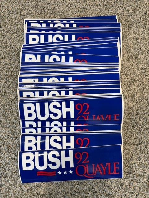 NEW 1992 George Bush Dan Quayle Bumper Stickers (LOT OF 44) NEW 1992 George Bush Dan Quayle Bumper Stickers (LOT OF 44)