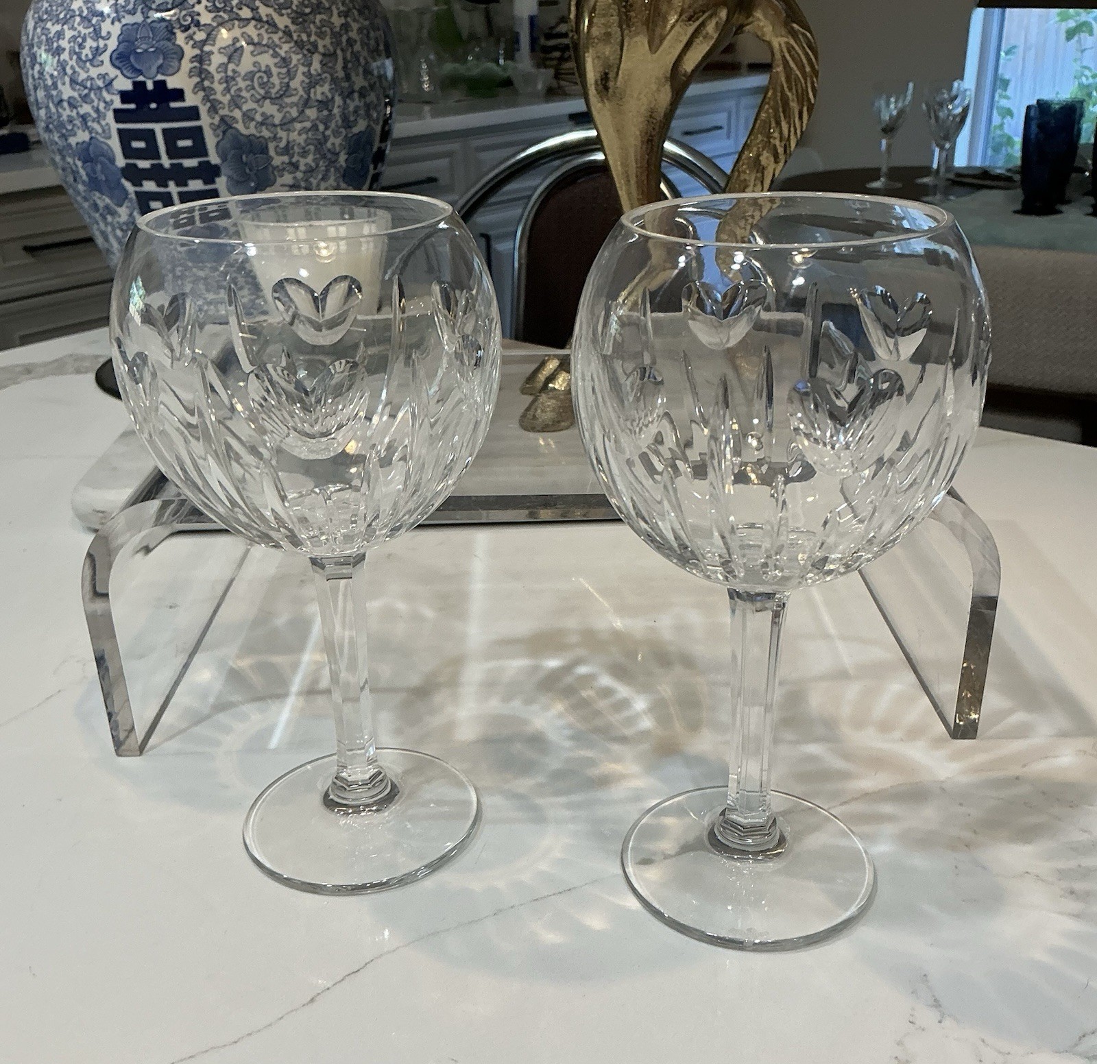 Pair-Waterford Crystal Millennium Collection”LOVE” Toasting Goblets(Hocks) Pair-Waterford Crystal Millennium Collection”LOVE” Toasting Goblets(Hocks)