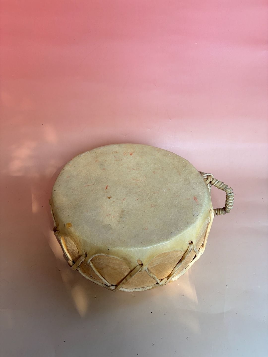 Vintage Native American Handmade Wooden Log Drum Rawhide Laced Ethnic Percussion Vintage Native American Handmade Wooden Log Drum Rawhide Laced Ethnic Percussion