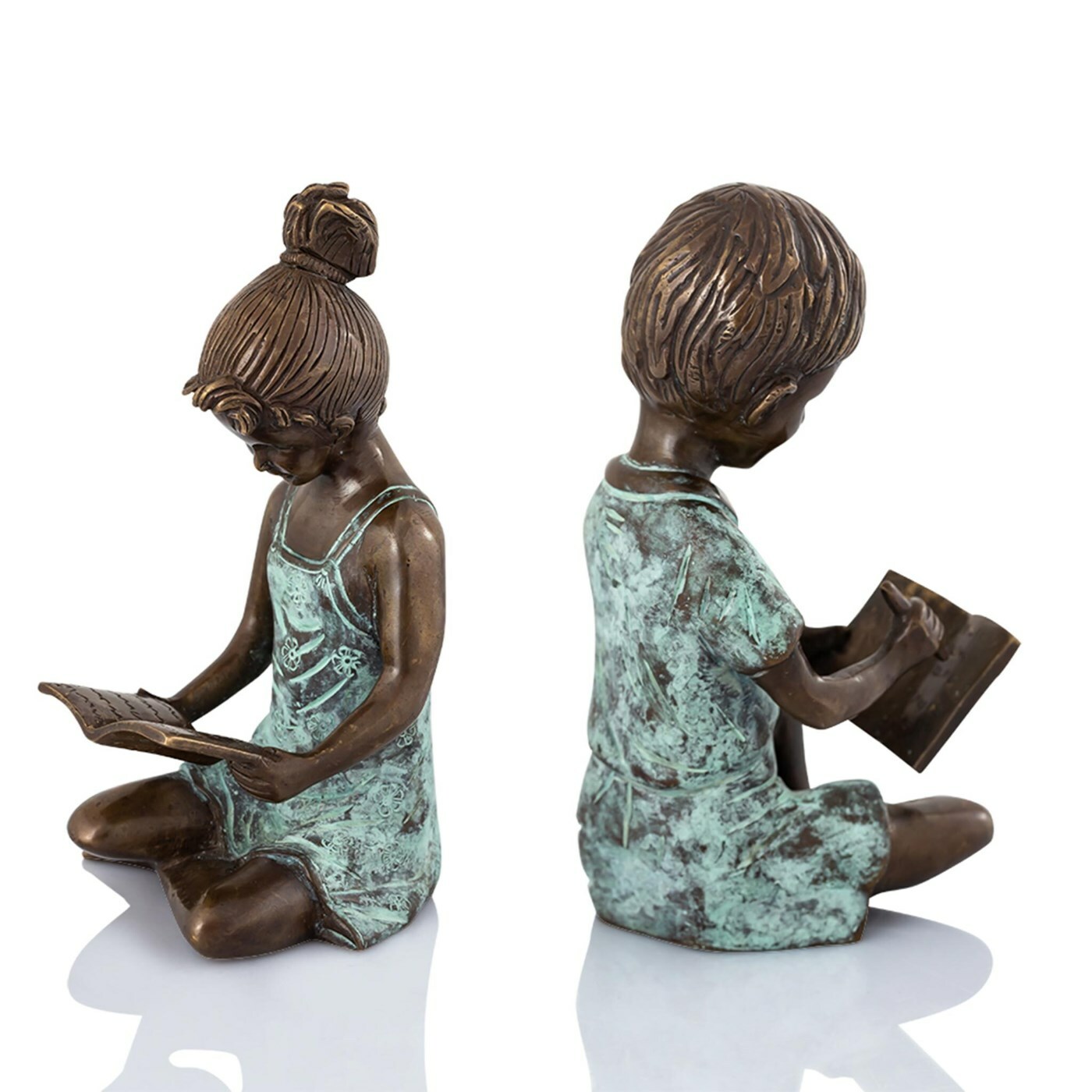 Stylish Brass Beautiful Boy & Girl Bookends Pair Nature Whimsy Indoor Home D�c
