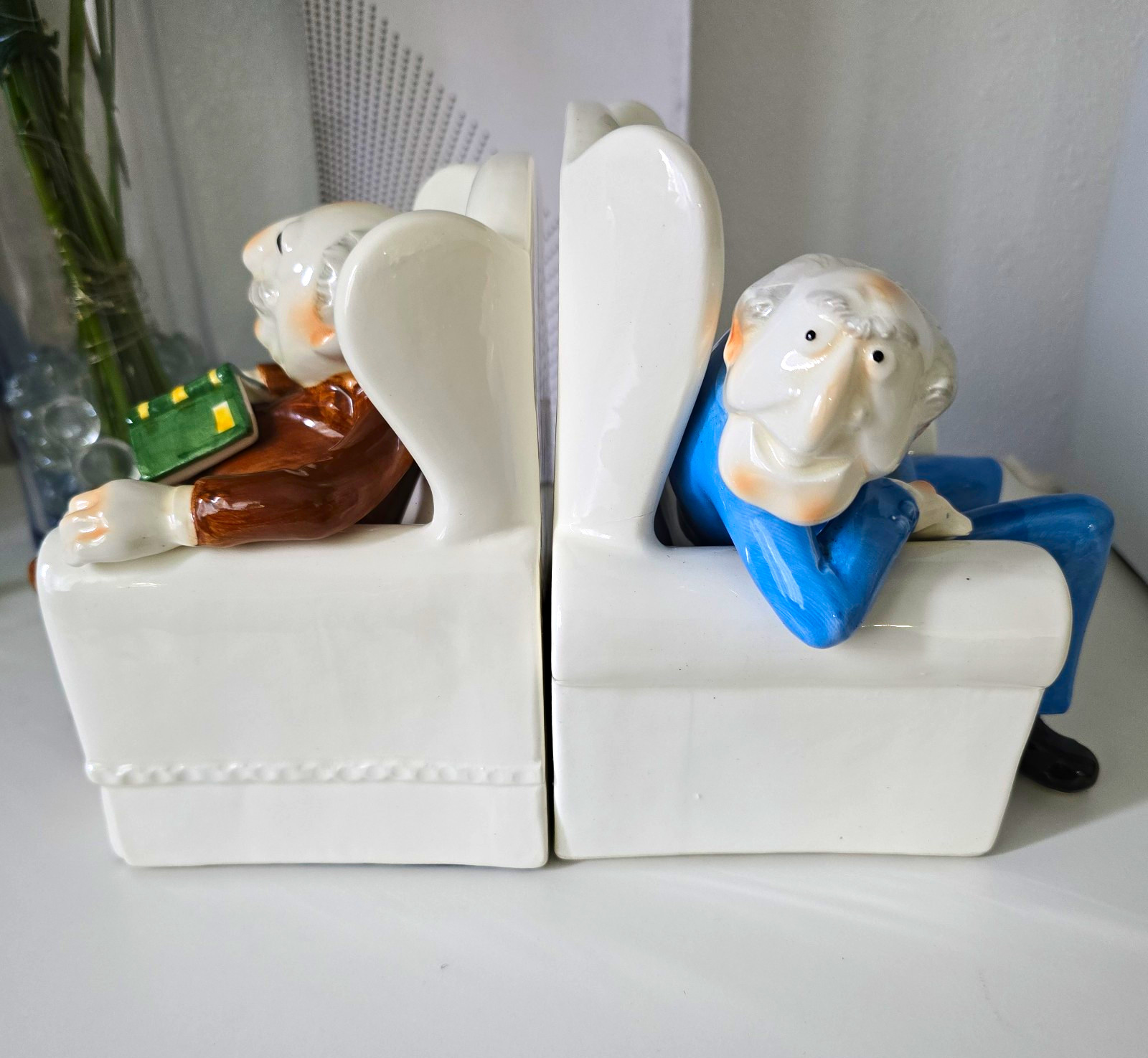 Vintage Sigma The Tastesetter Muppets Statler & Waldorf Ceramic Bookends Sigma