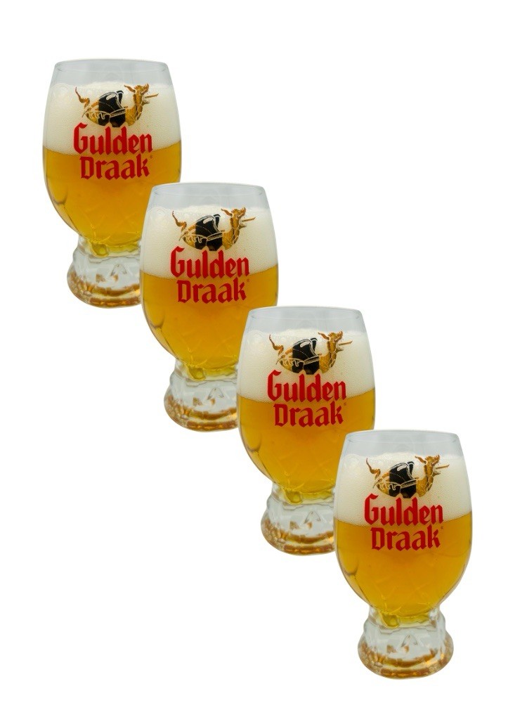 Gulden Draak 50cl Belgian Beer Glasses Set Of 4 “Big Egg” Brand New