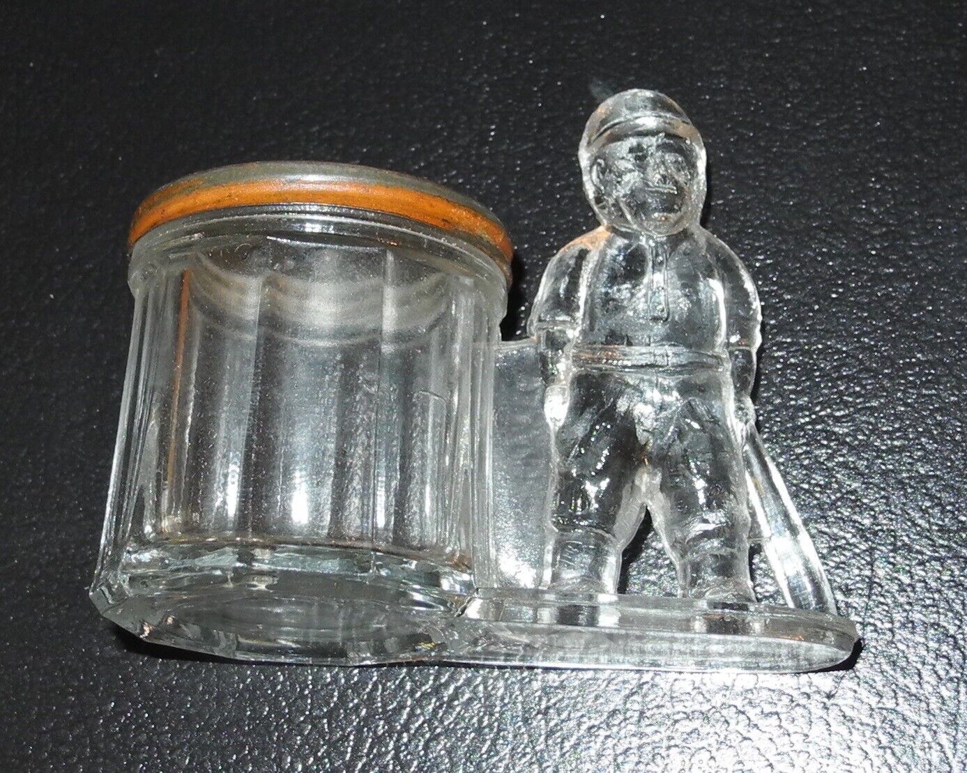 RARE 1900\'s Baseball Glass Candy Container Pin Coin Bank by Barrel Honus Wagner