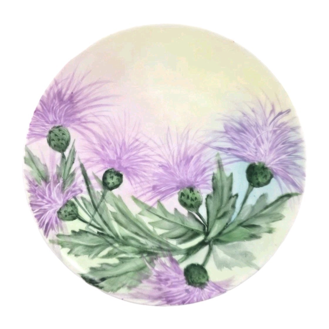 Antique Bavarian Hand-Painted Thistle Porcelain 7.5\ Antique Bavarian Hand-Painted Thistle Porcelain 7.5\