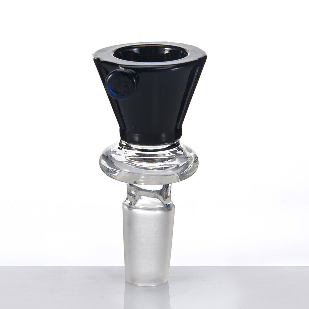 Glass Funnel Bowl Glass Slide Bowl with 6 Holes Honeycomb Screen 14mm male Black