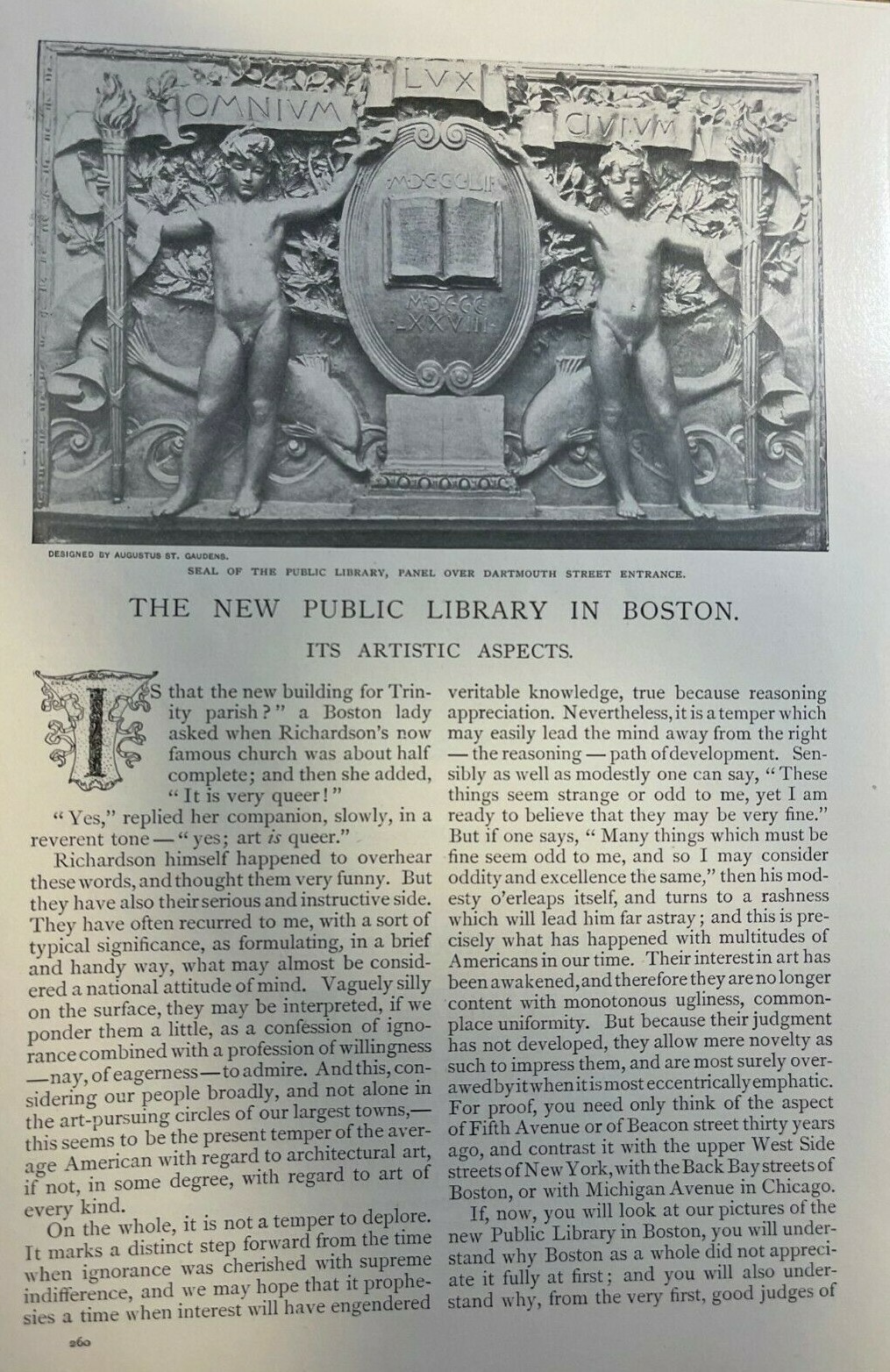 1895 New Boston Public Library illustrated