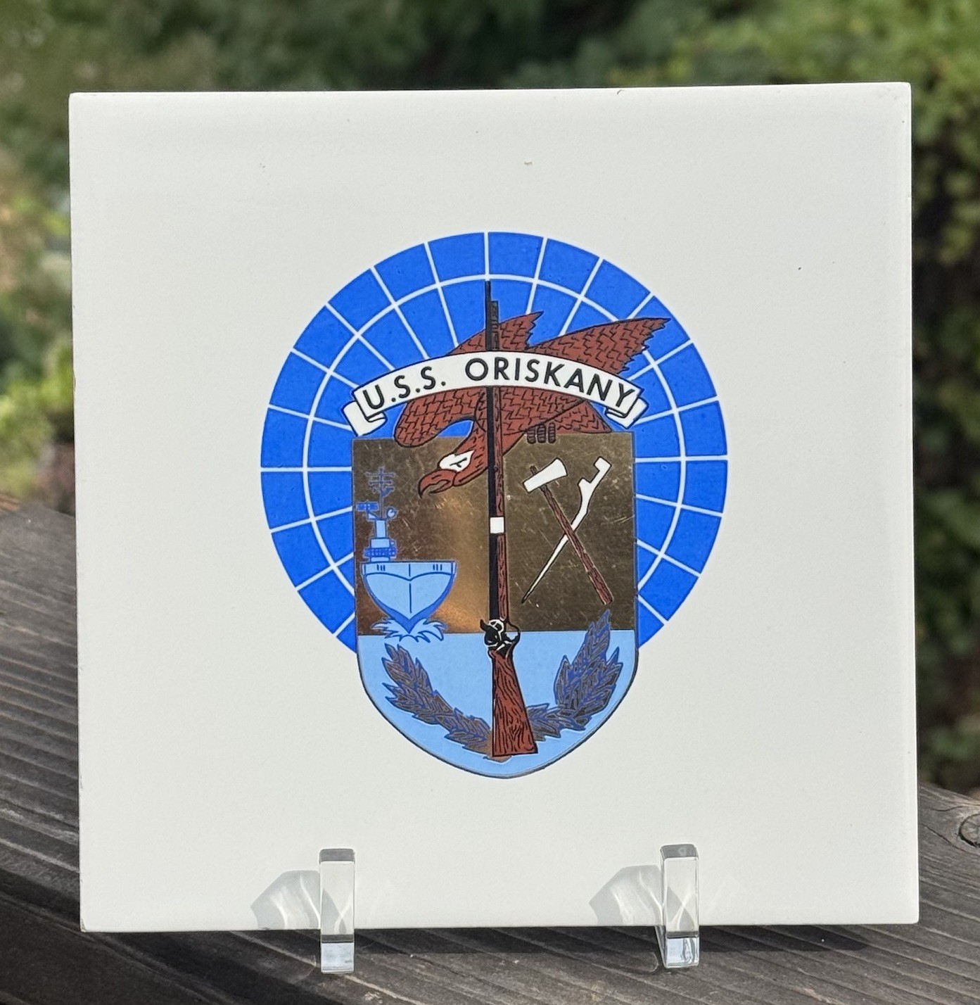 Vintage Navy USS Oriskany Ceramic Tile