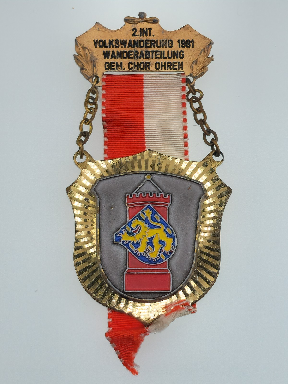1981 German 2nd Int. Volkswanderung Wanderabteilung Medal Gem. Chor Ohren