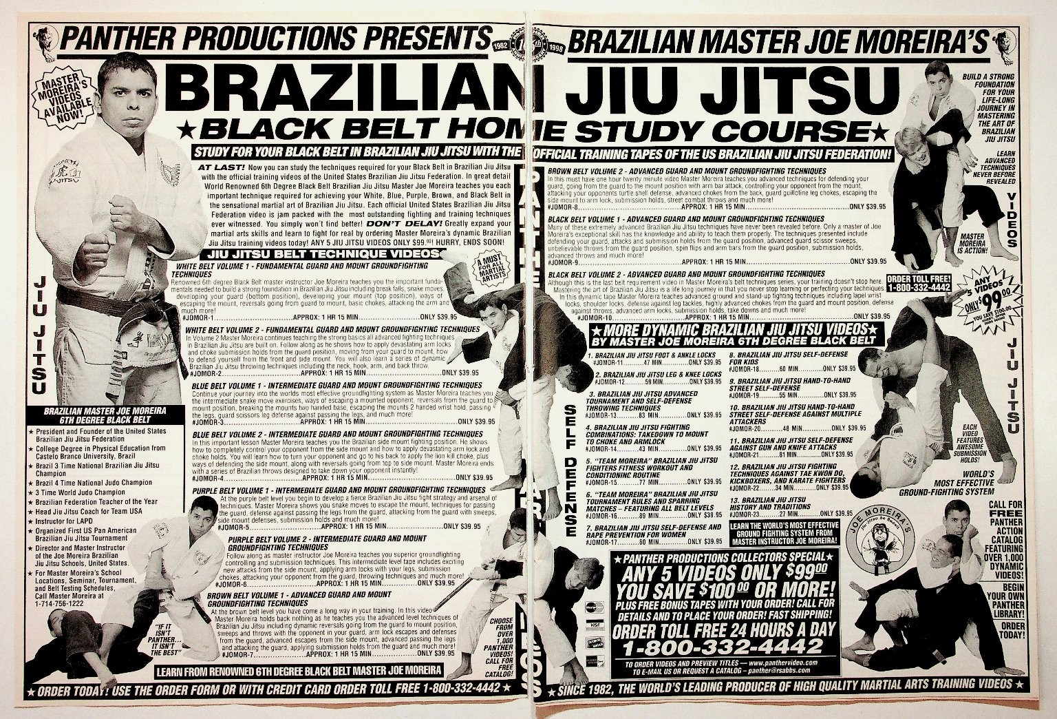 Vintage 1998 Panther Productions Martial Arts Video 6 Page Ad Joe Moreira Rob