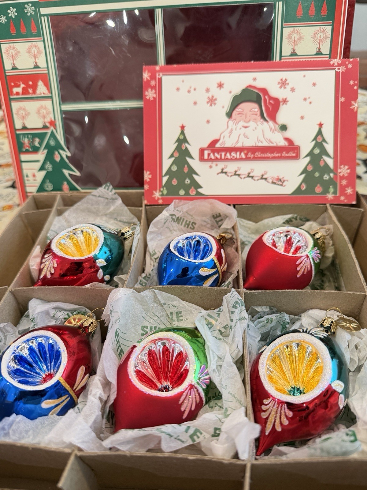 Christopher Radko Fantasia La Petite Fleur Christmas Ornaments Boxed Set of 6 Christopher Radko Fantasia La Petite Fleur Christmas Ornaments Boxed Set of 6
