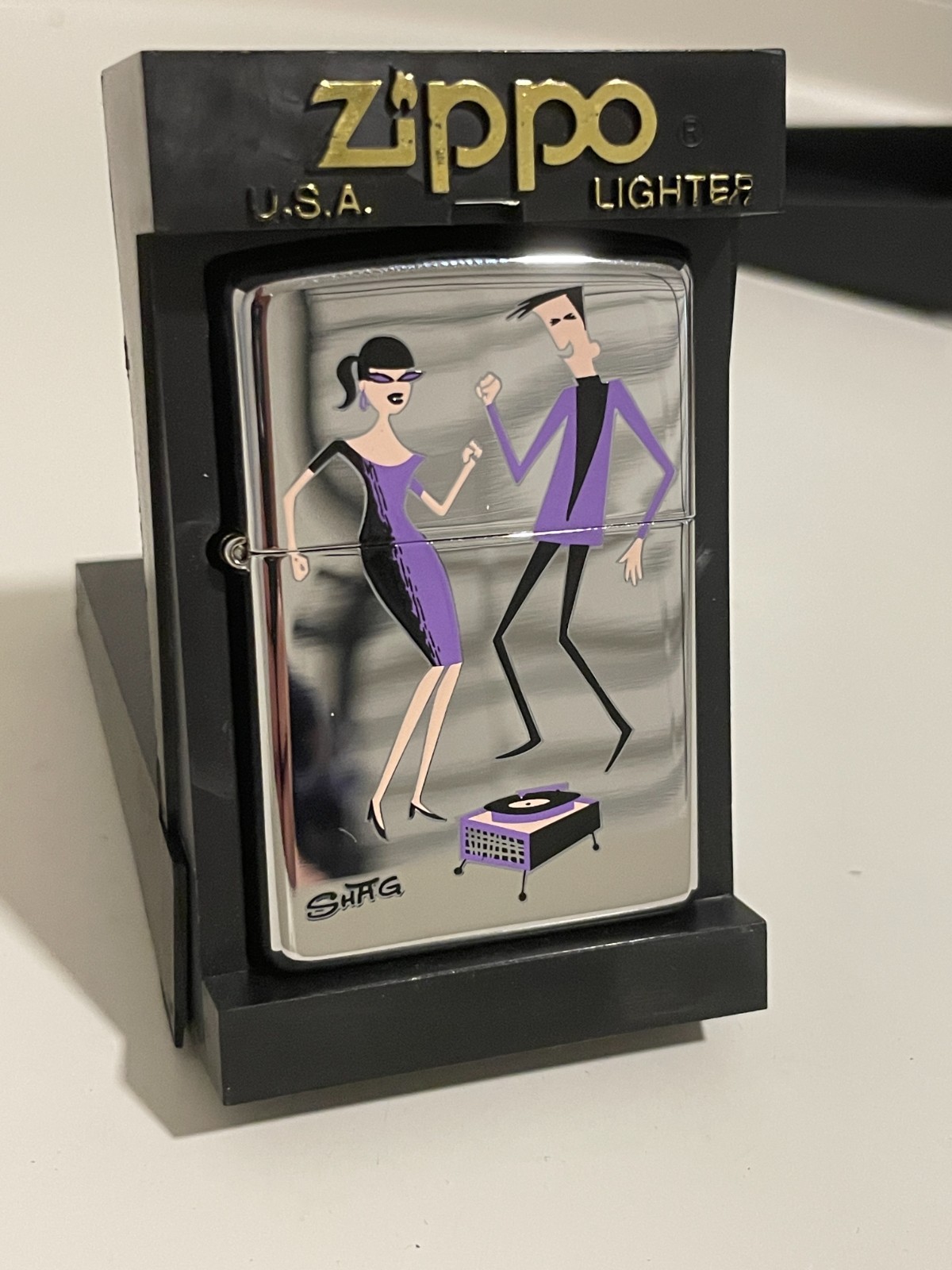 Zippo Shag Josh Agle Flamerite Teens New in case unlit sticker VTG MCM Rare Zippo Shag Josh Agle Flamerite Teens New in case unlit sticker VTG MCM Rare