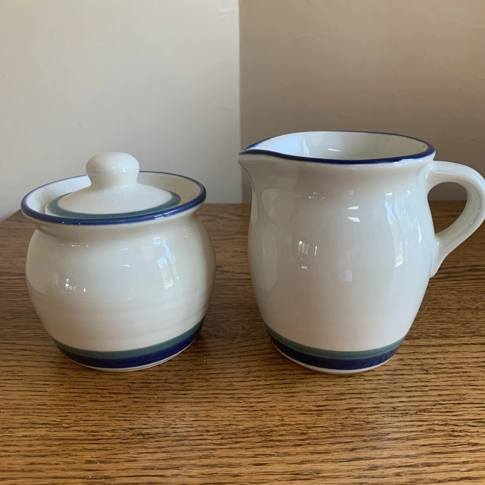 Pfaltzgraff NORTHWINDS Covered Sugar Bowl & Creamer; Excellent Condition; USA
