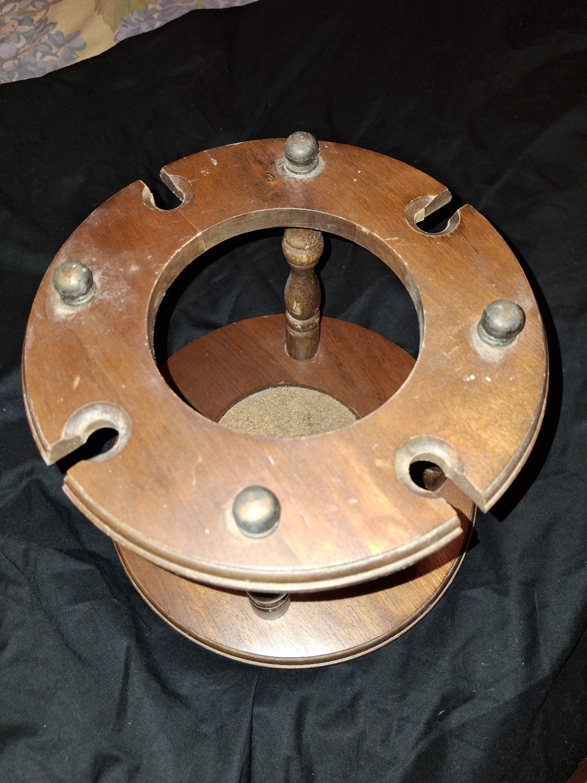 Vintage HiMark Wood 4 Tobacco Pipe Stand Holder Retro Wine Glass Stemware Rack