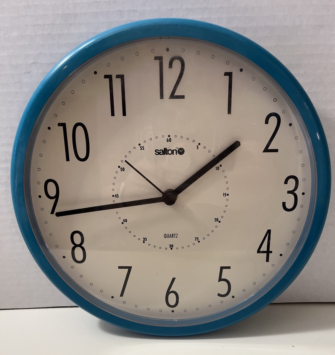 Vintage Salton Quartz 10” Wall Clock German Teal Works Great