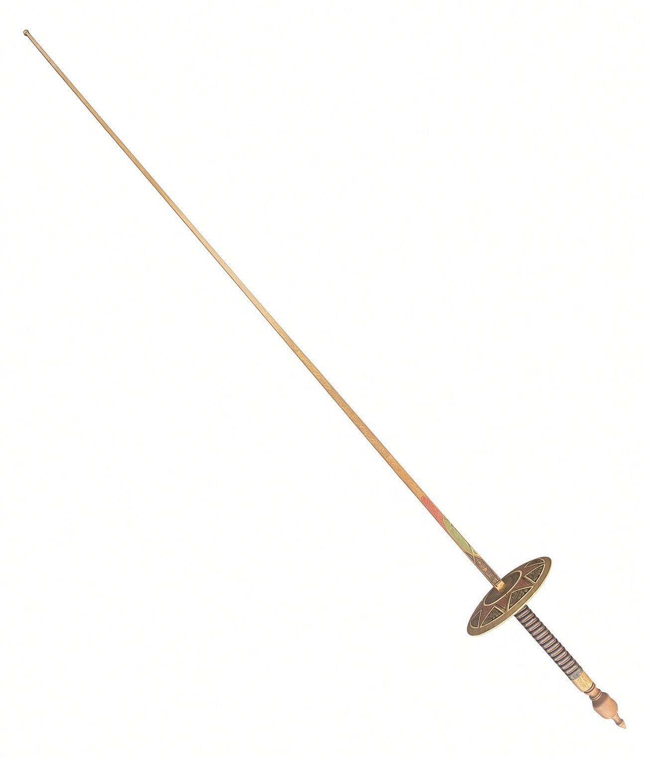 Vintage Toledo Spain Damascene Fencing Foil Sword Decorative Gold Enamel Hilt