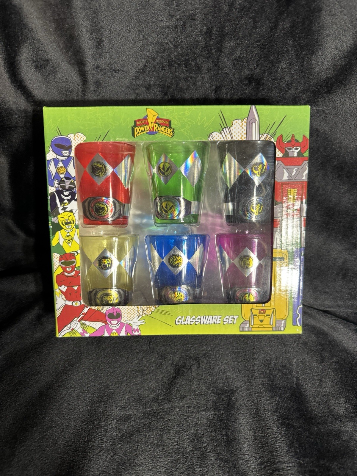 Mighty Morphin Power Rangers Shot Glasses Glassware Set NEW