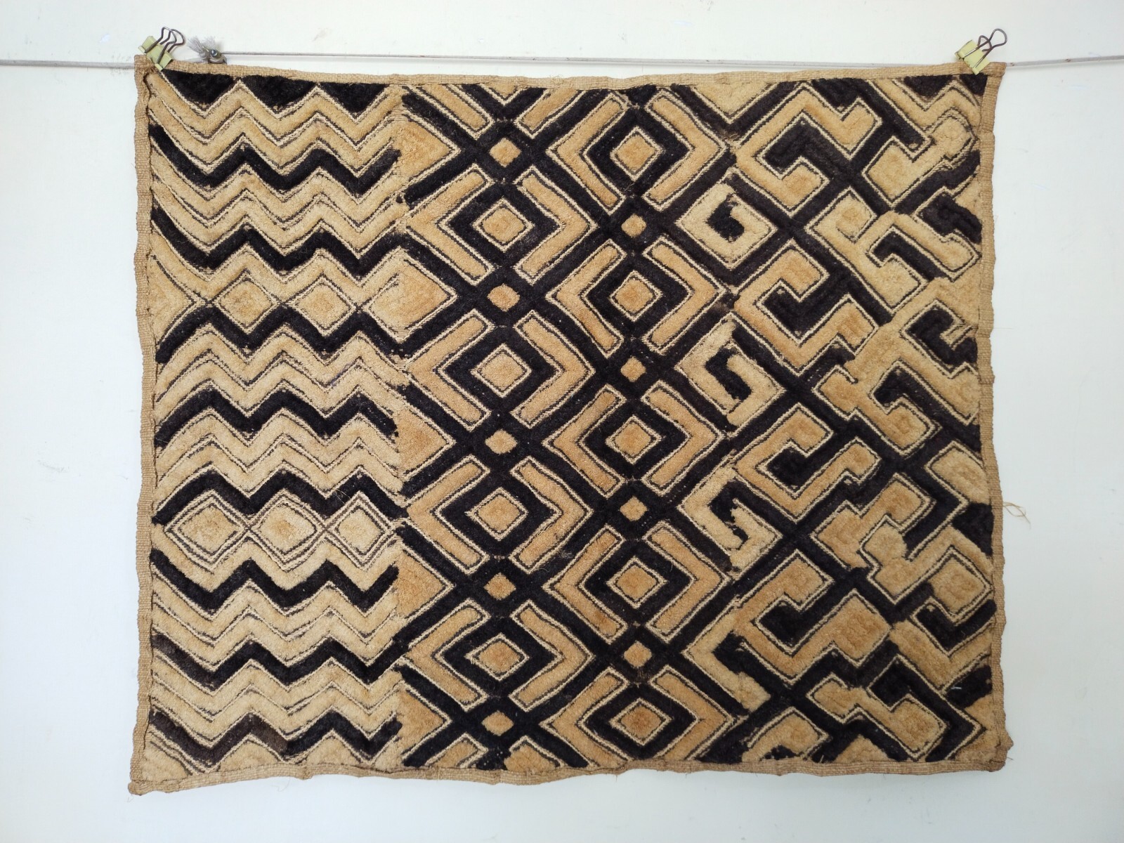 Authentic African kuba  raffia  clothes congo hand woven traditional item627