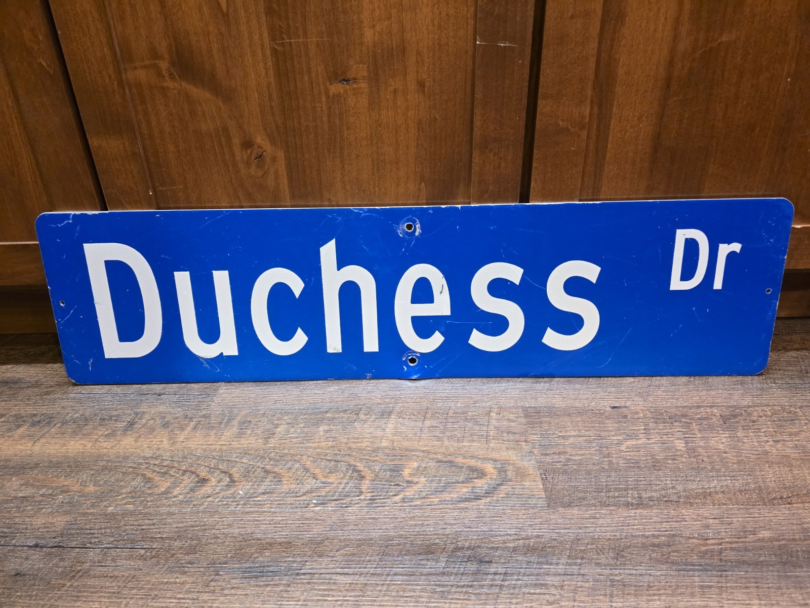 Vintage Duchess Street Sign Royal Blue Metal Disney Aristocats Alice Wonderland