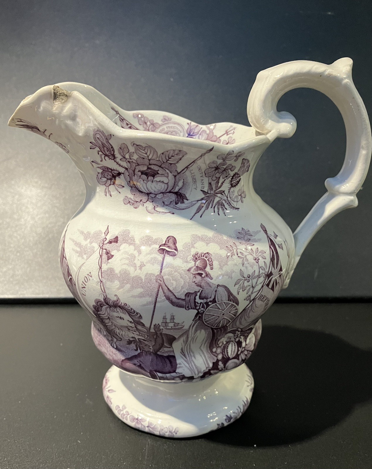 Antique Staffordshire Great Reform Act 1832 Political Commemorative Jug Damaged Antique Staffordshire Great Reform Act 1832 Political Commemorative Jug Damaged