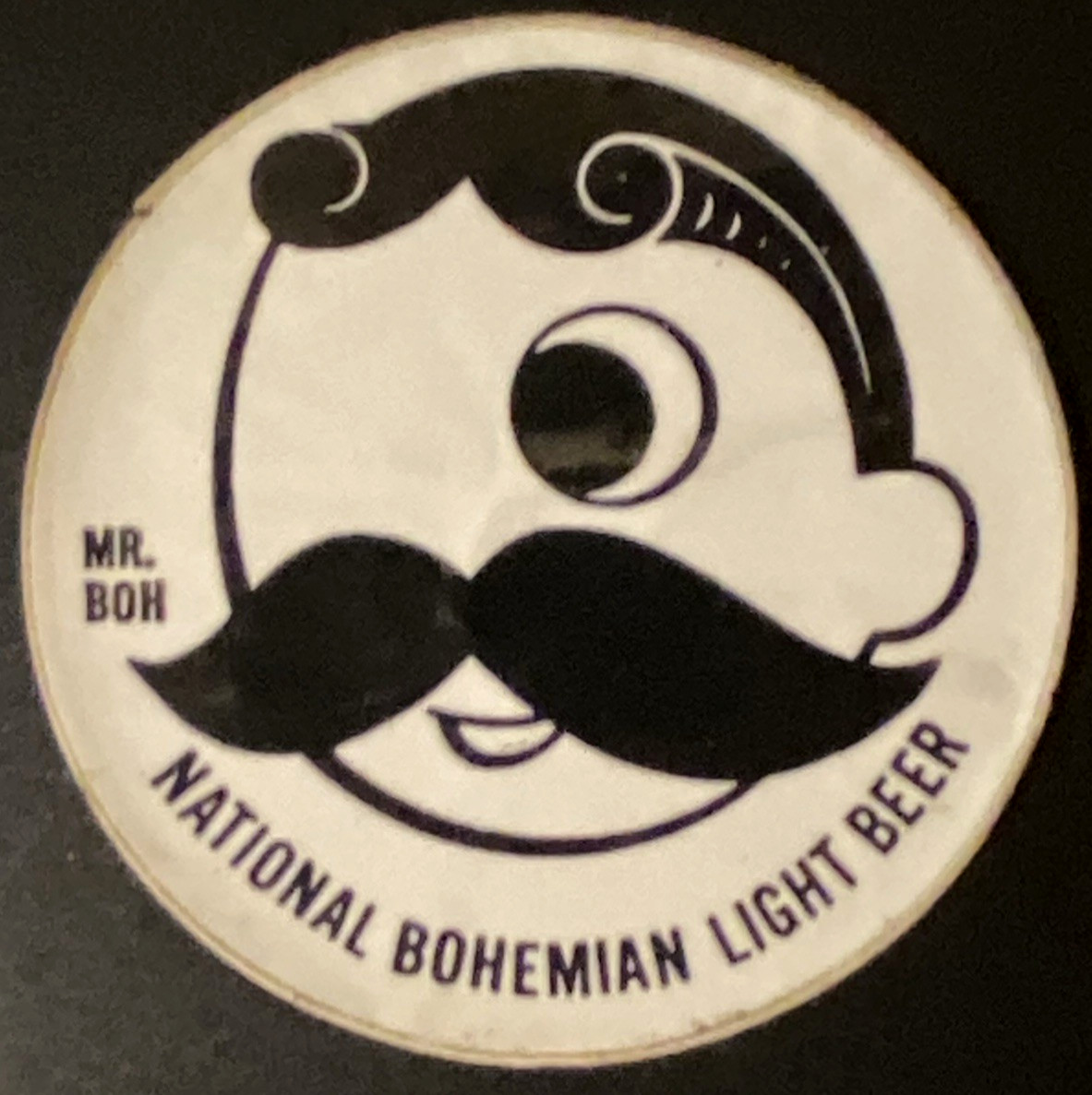 VTG National Bohemian Beer Sticker MR NATTY BOH Baltimore Maryland 70s Logo NOS