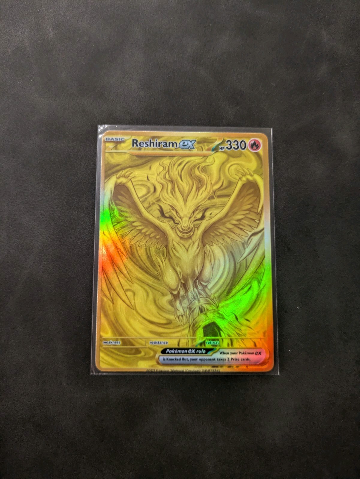 Hyper Rare Non-Textured Reshiram Holographic Display Card