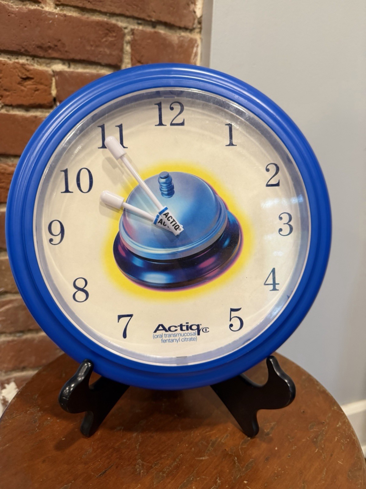 Ultra Rare Vtg Actiq Cephalon Promo Wall Clock Working Lollipop Hands Pharma Rep