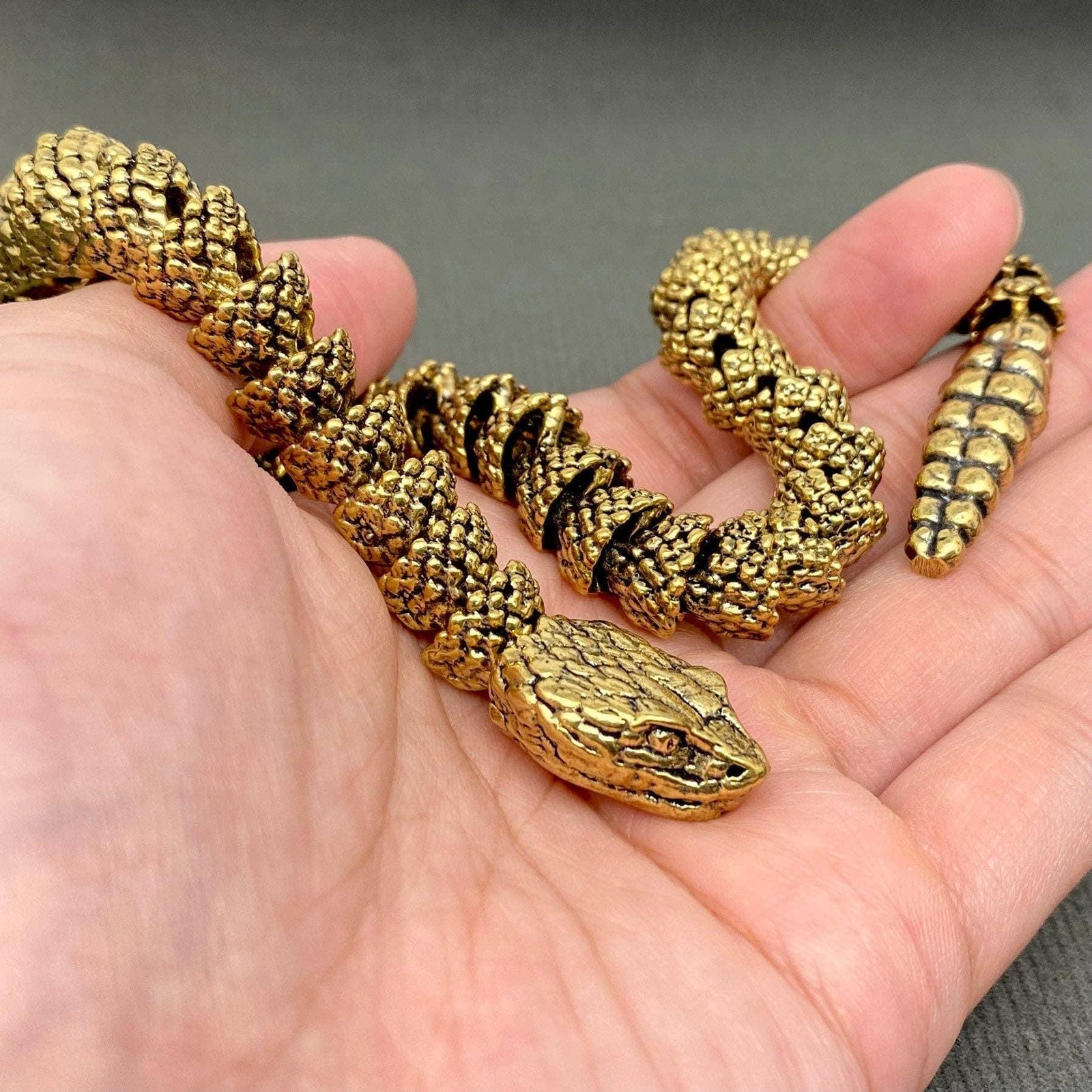 Articulated Brass Rattlesnake Protection Transformation Spirit Animal Totem