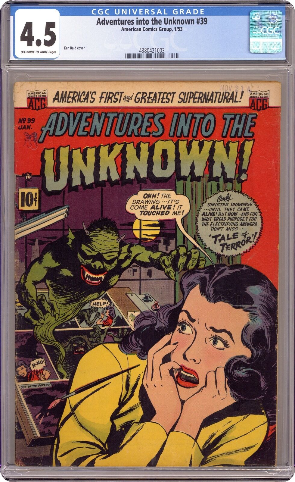 Adventures Into the Unknown #39 CGC 4.5 1953 4380421003