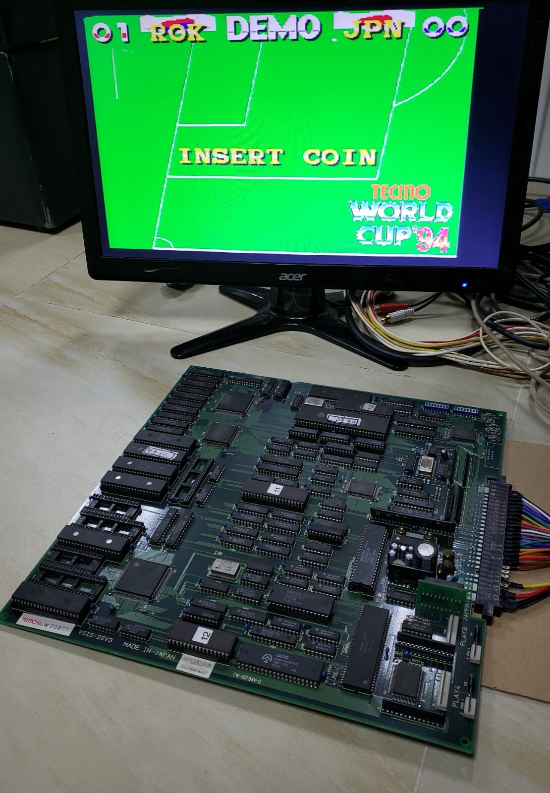 Tecmo World Cup\'94  Original Jamma PCB Video Arcade Game