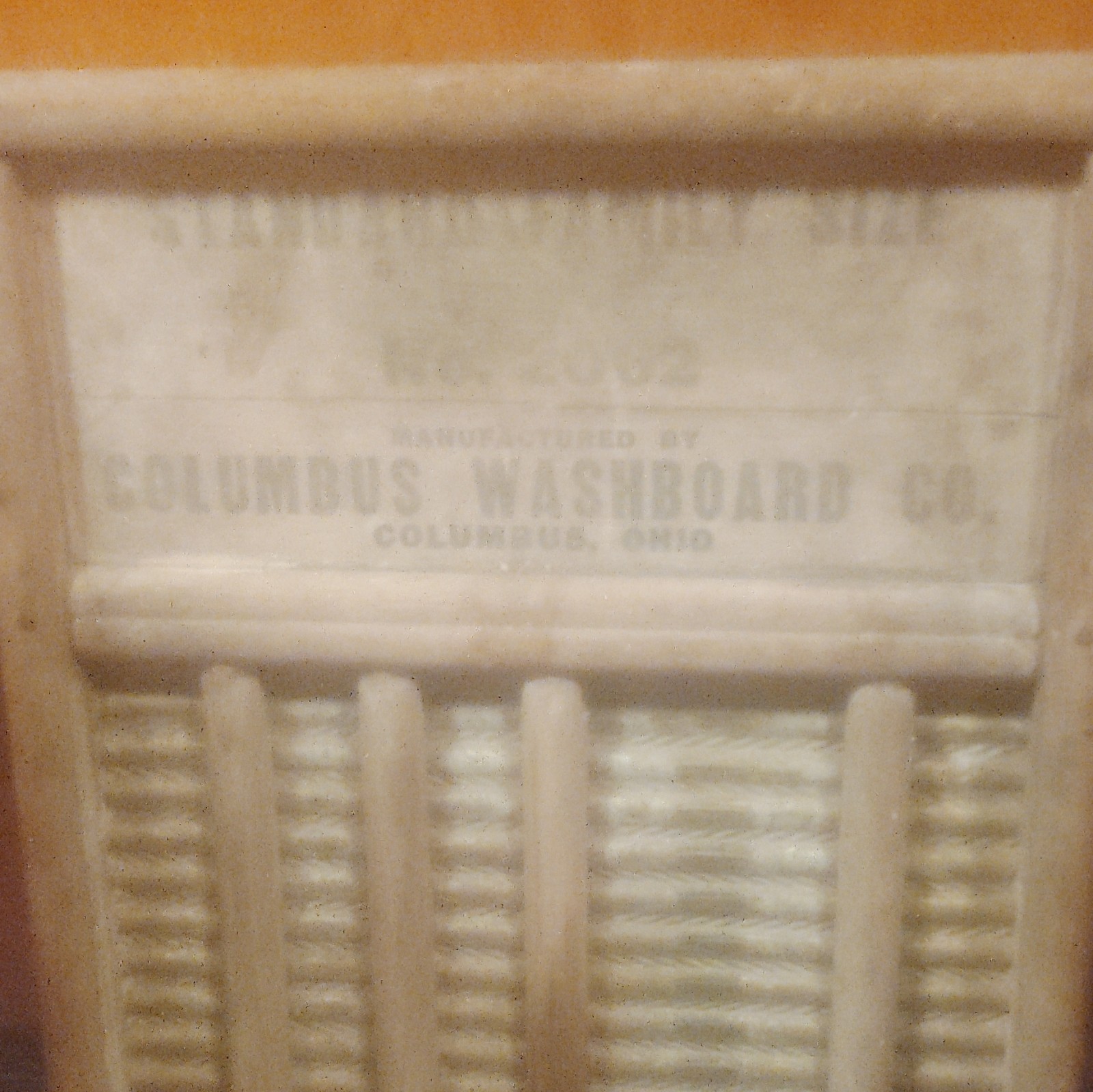 Columbus Washboard Co. Standard Factory Size Wood Washboard Beige/White