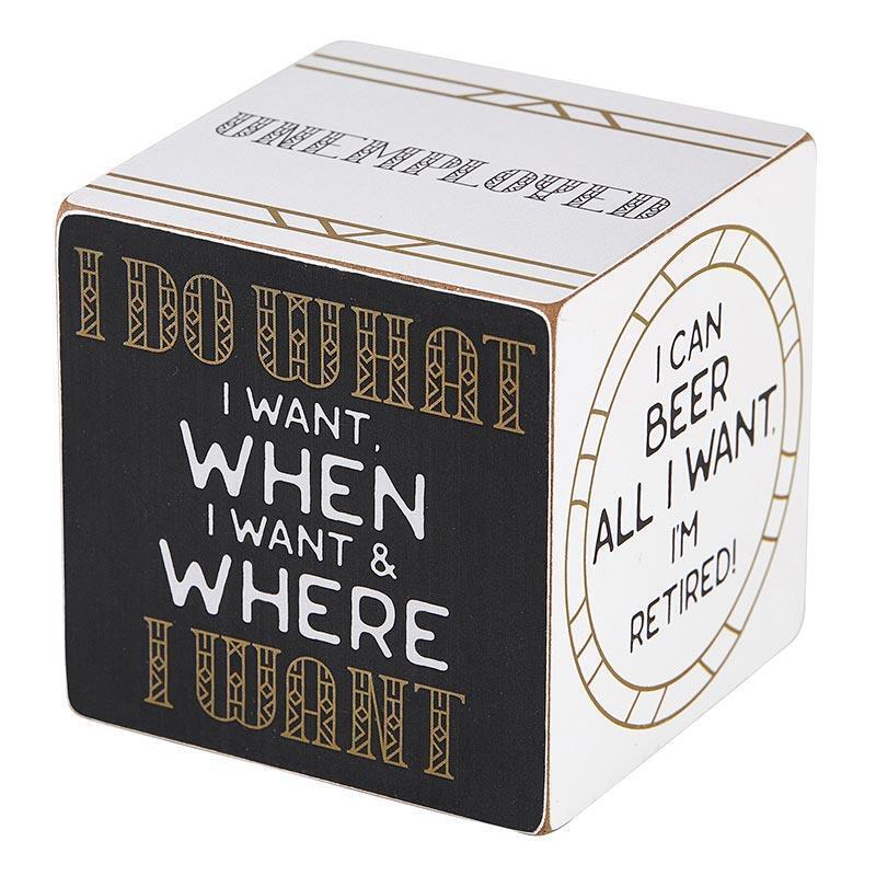I'm Retired Beautiful Quote Cube Size 3inches SQ Pack of 2