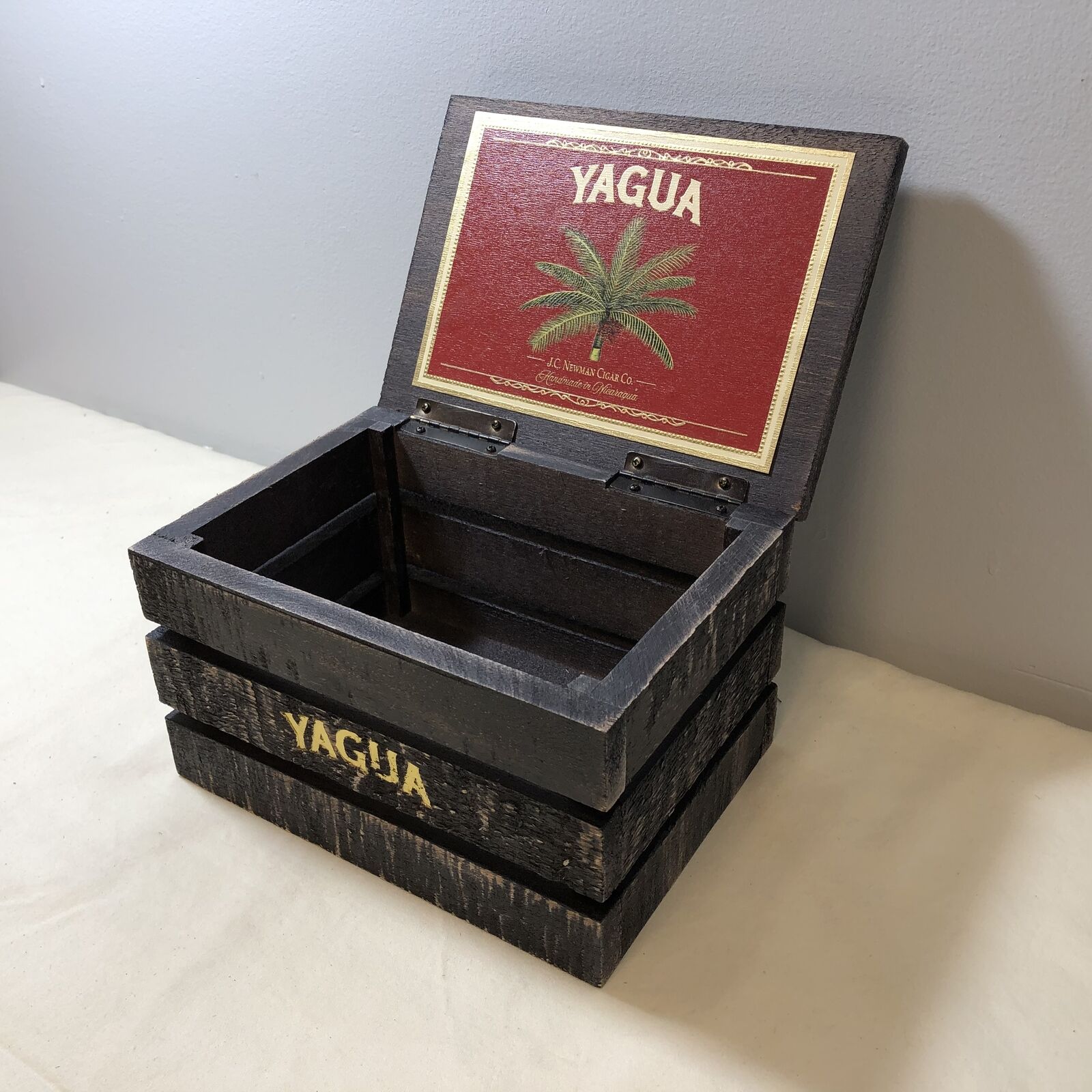 JC Newman Yagua Empty Wooden Cigar Box 7.75x5.5x4.75
