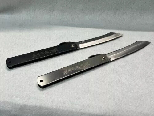 Japanese HIGO Higonokami Folding Pocket Knife black or nickel and 3 sizes