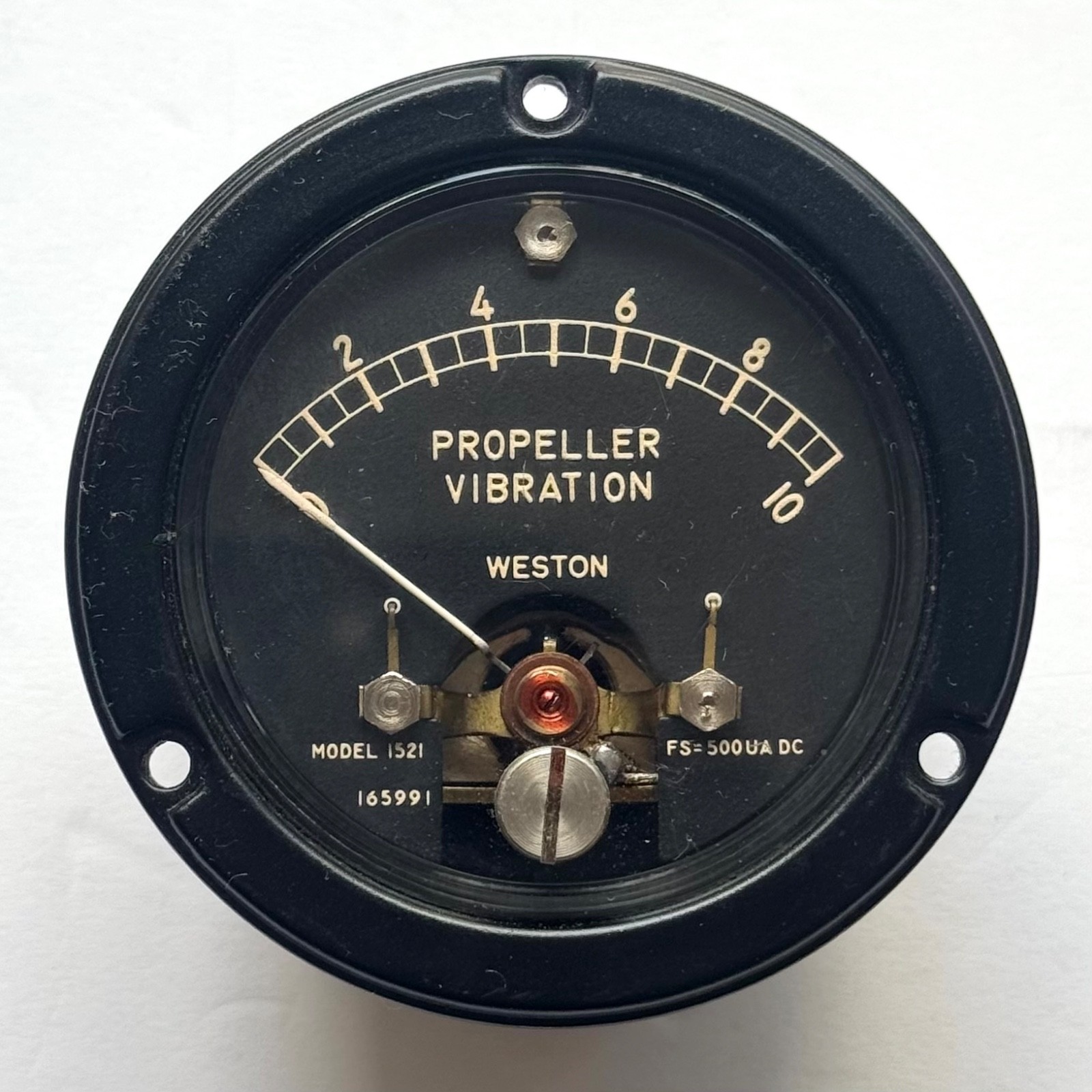 Vintage WESTON Propeller Vibration Aircraft Meter Gauge Indicator Vintage WESTON Propeller Vibration Aircraft Meter Gauge Indicator