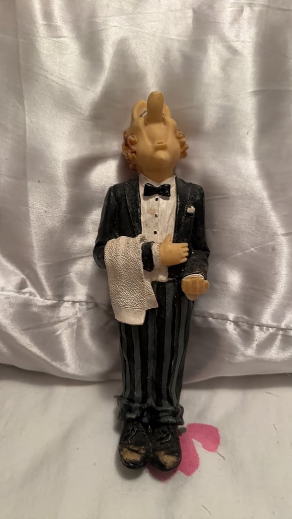 Vintage Waiter Figurine with Towel
