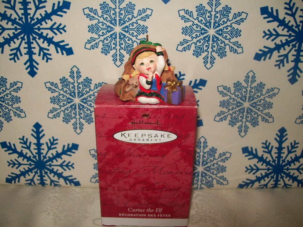 HALLMARK CURIUS THE ELF 2001 COLLECTOR\'S CLUB CHRISTMAS KEEPSAKE ORNAMENTS