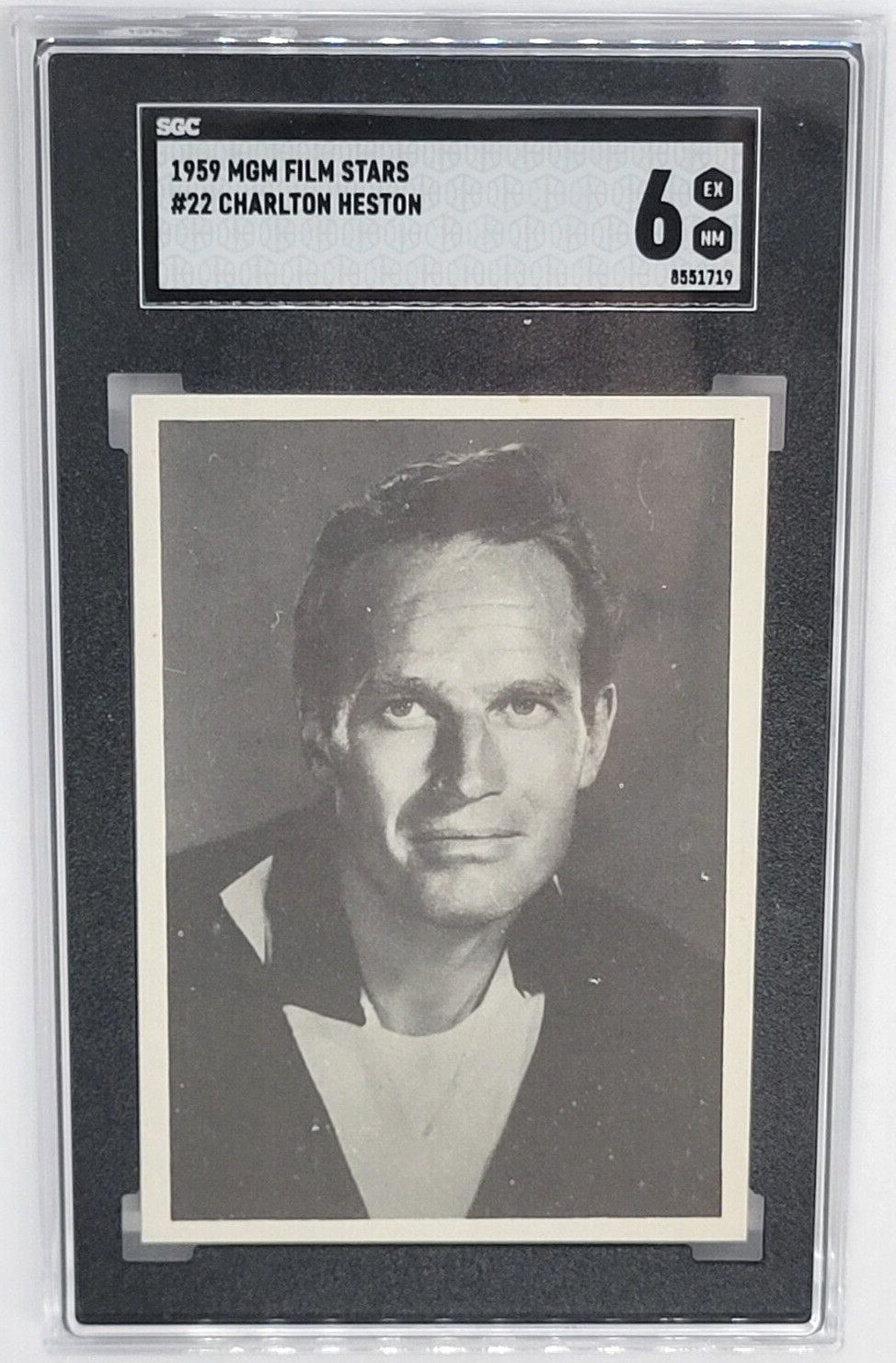 1959 MGM Film Stars #22 Charlton Heston Card - Graded SGC 6 EX-NM