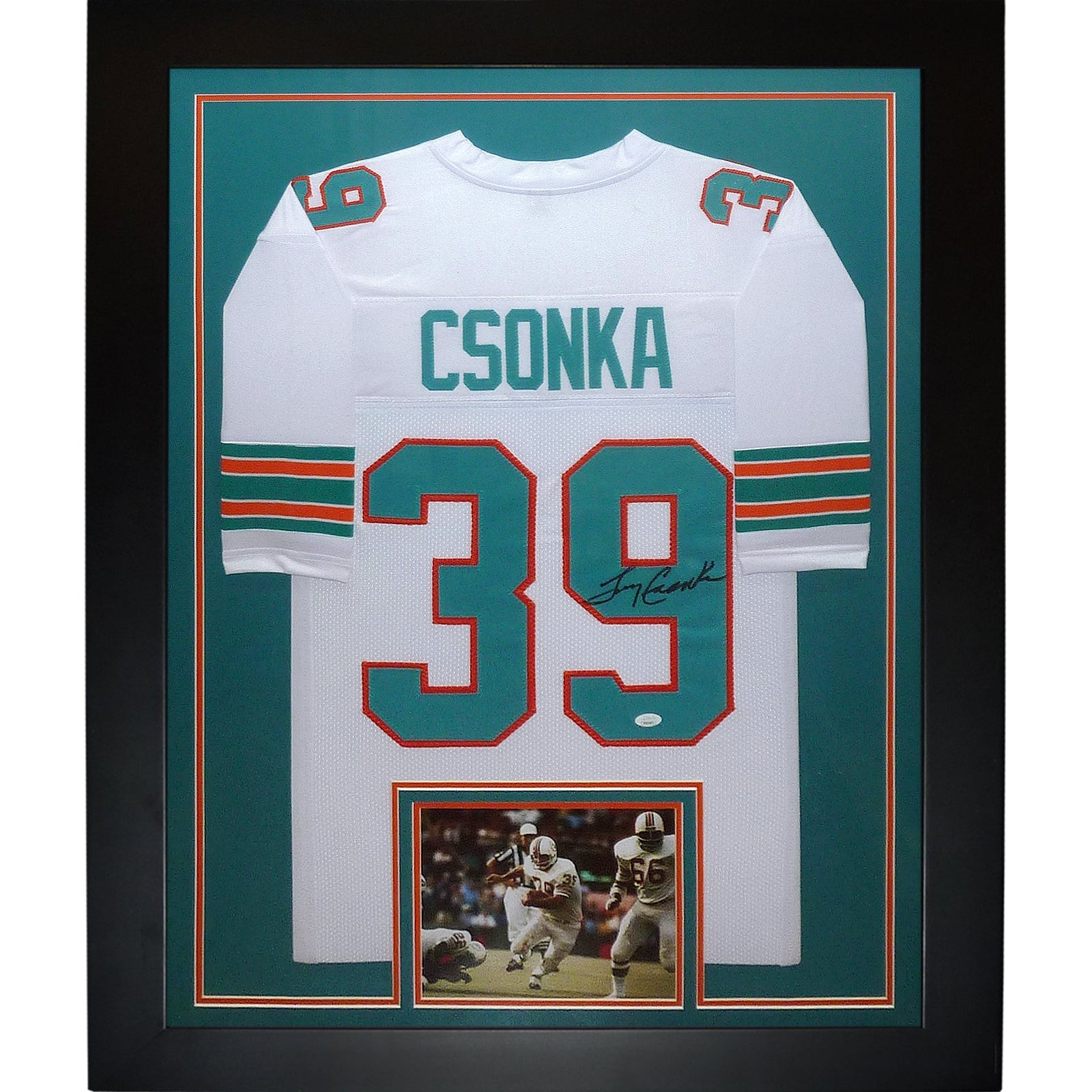 Larry Csonka Autographed Miami Dolphins (White #39) Framed Jersey - JSA Larry Csonka Autographed Miami Dolphins (White #39) Framed Jersey - JSA