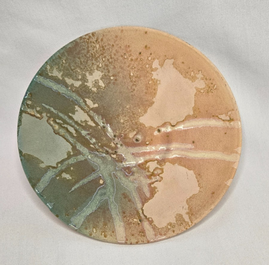 Vintage Tony Evans Raku Studio Art Pottery Bowl Plate Signed #46 \