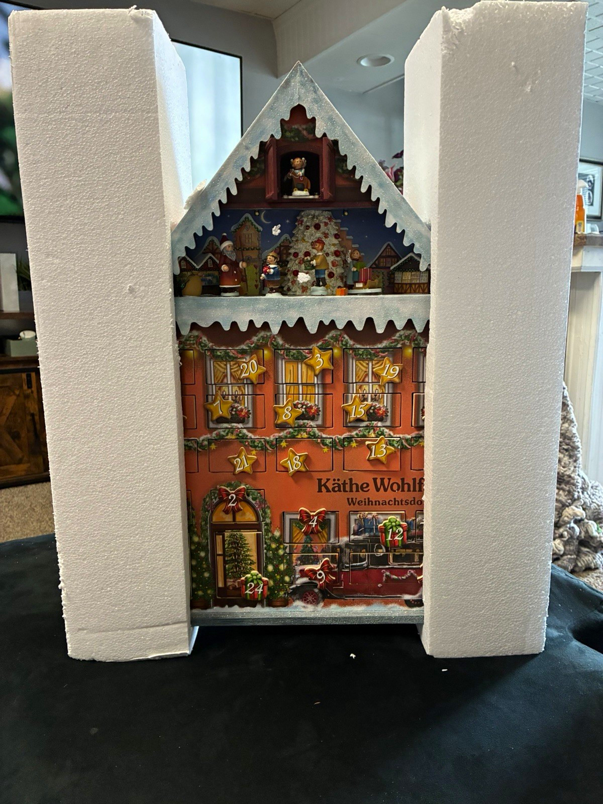 Käthe Wohlfahrt Wooden House Advent Calendar Christmas Village Santa BR-44712 Käthe Wohlfahrt Wooden House Advent Calendar Christmas Village Santa BR-44712