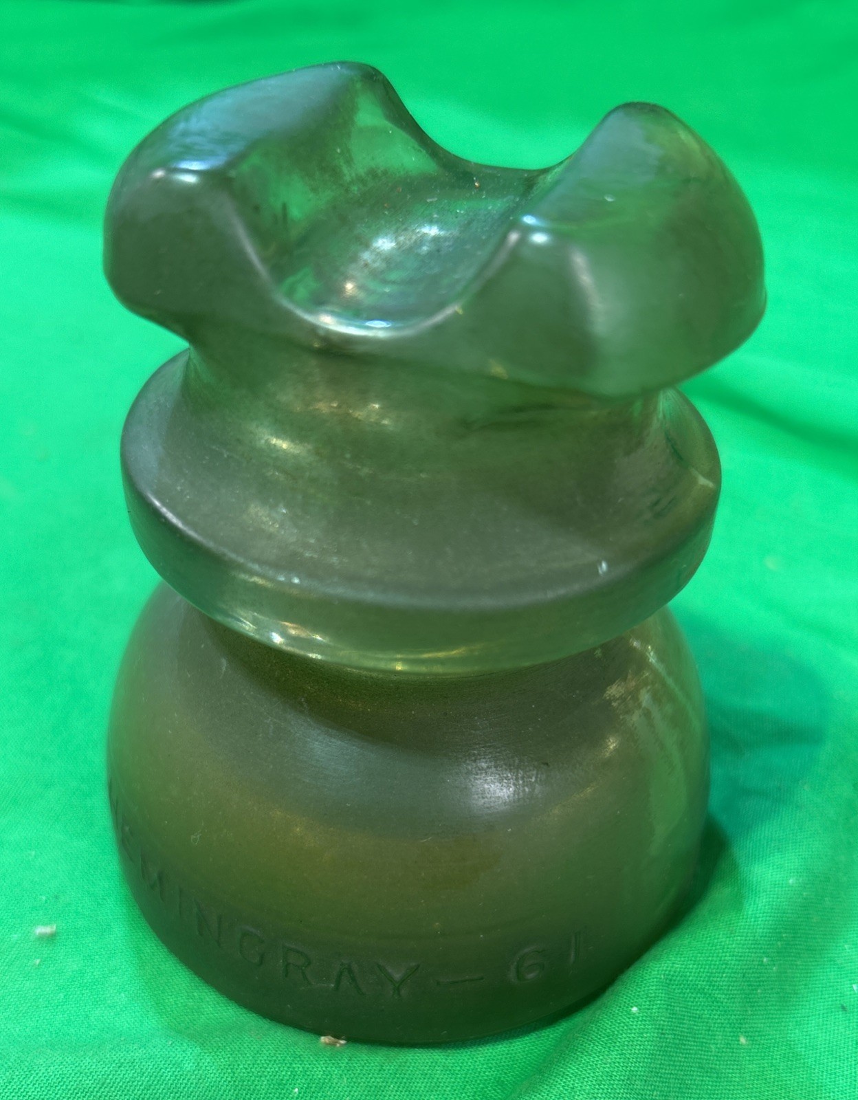 Vintage Hemingray 61 Glass Insulator Clear Made in USA Electrical Line
