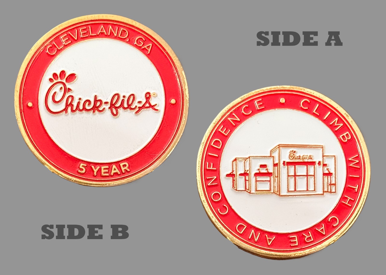 Chick-fil-A Cleveland GA 5 Year Milestone Collectible Challenge Coin  1#31