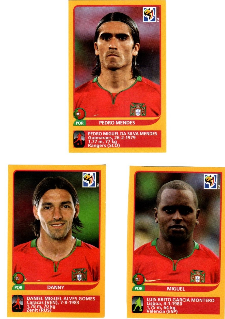 Panini World Cup 2010 South Africa - PORTUGAL / POR - Swiss Edition UPDATE Set of 3