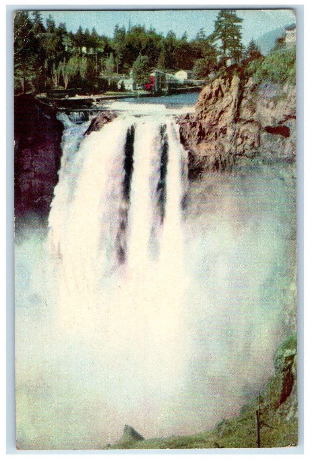 1948 Snoqualmie Falls Highway Spring Seattle Washington Union Company Postcard