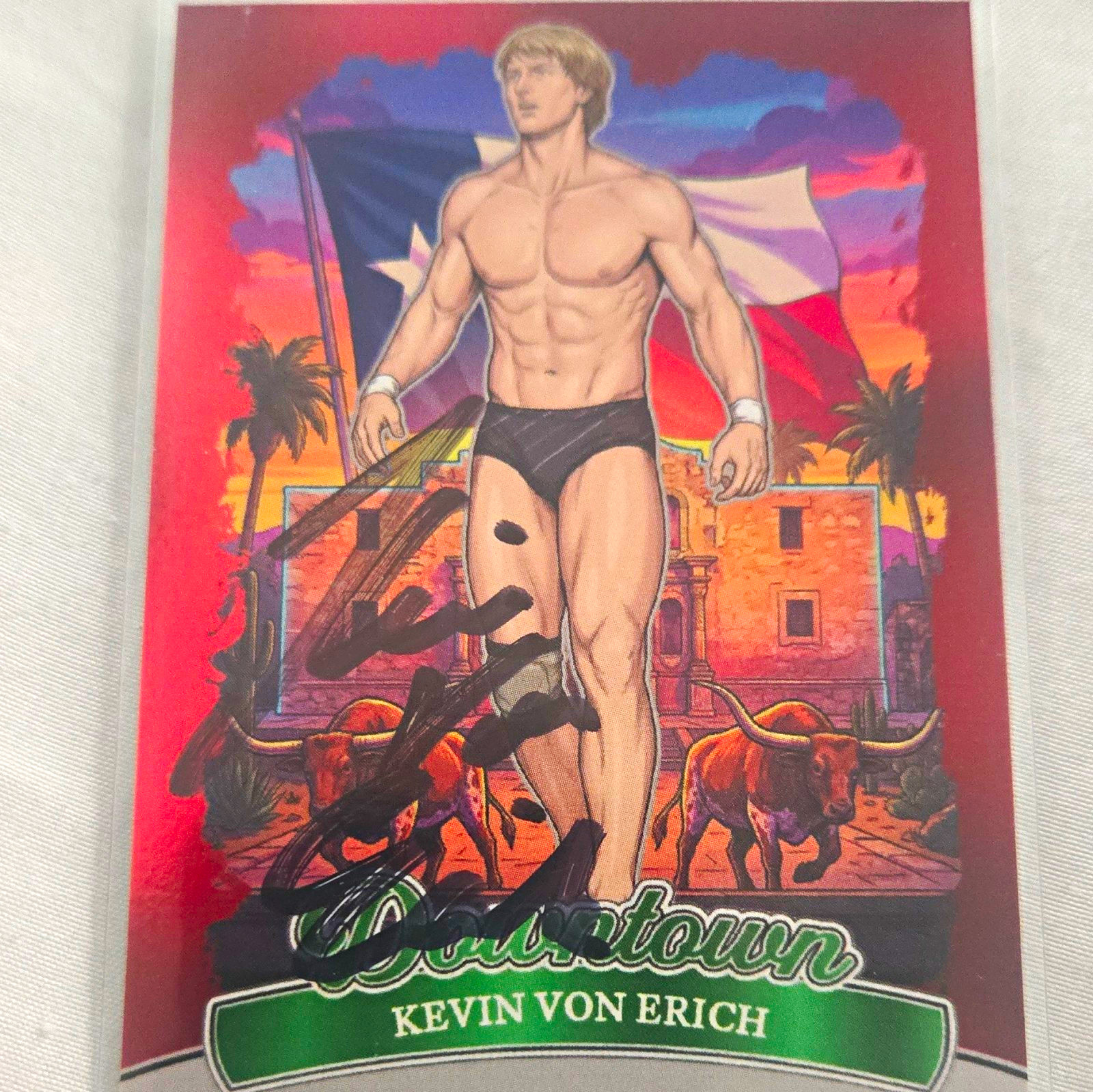 Kevin Von Erich Autograph Custom Downtown Card. Signed