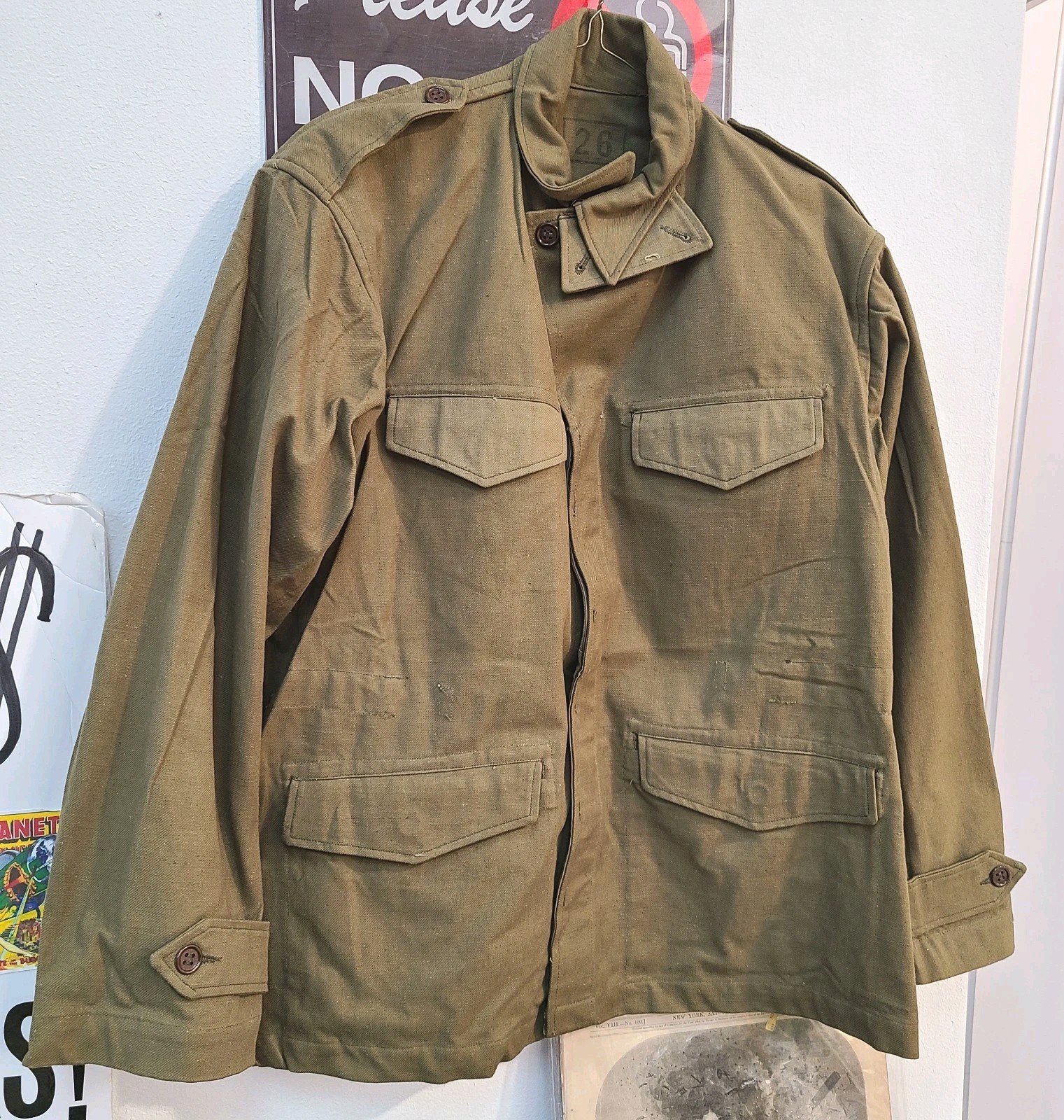 1951 French Army M47 Battle Dress Jacket Vietnam Korean War Armee Indonesia NM