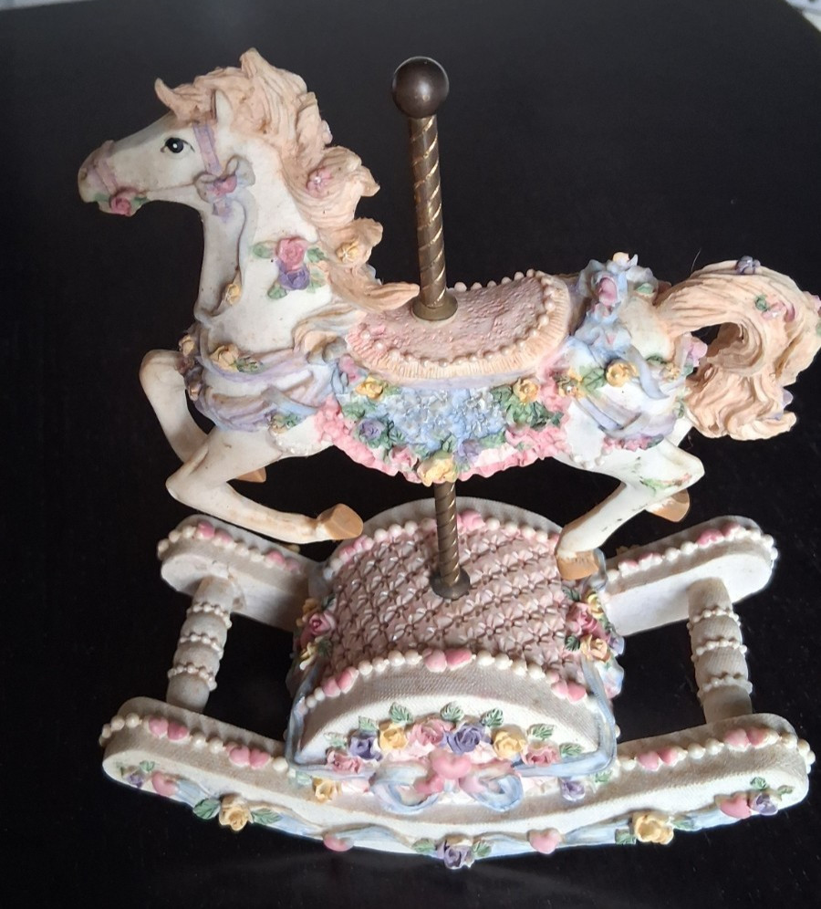 VTG 1979 Musical Rocking Carousel Horse - 8 x 6 Inch